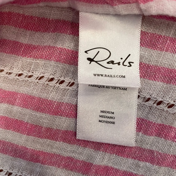 Rails Jamie Sleeveless Button Down in Pink & White Kokomo Stripe Print. Size M. - Picture 10 of 12